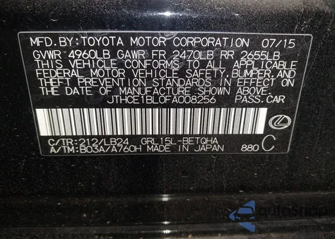 2015 Lexus Gs 350 z USA, uszkodzony, nr VIN JTHCE1BL0FA008256